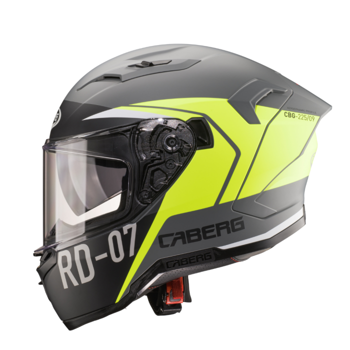 Caberg Gladio Sonic Matt Gunmetal, Black, Fluo Yellow and White - side profile
