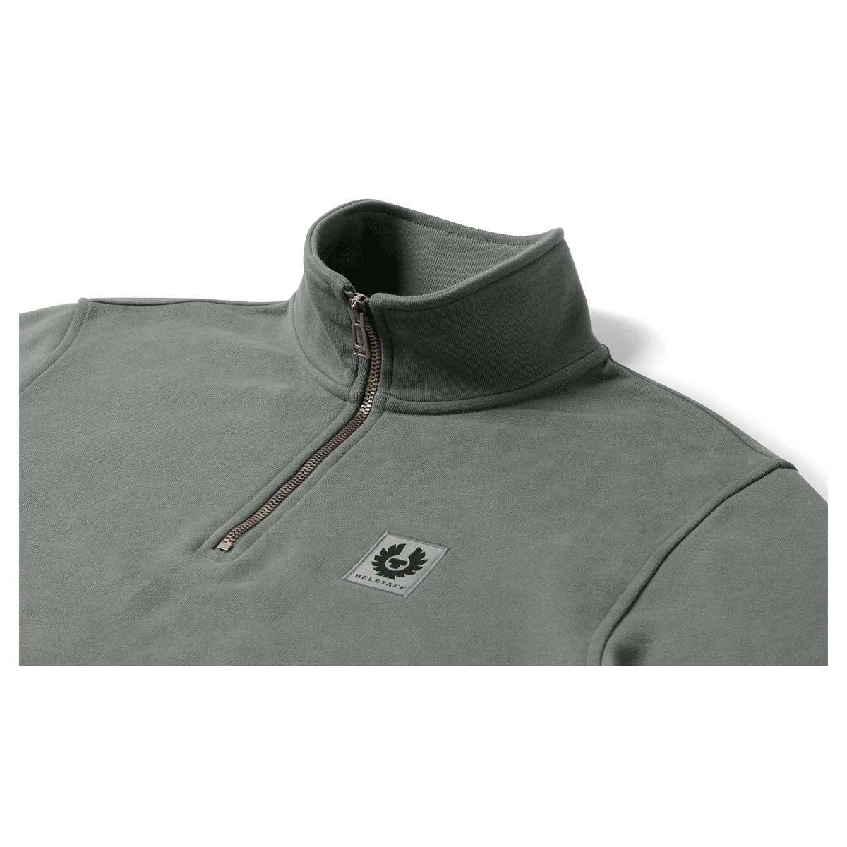 Belstaff Quarter Zip Sweatshirt Atlantic Grey FREE UK Delivery, FREE 365 Day Returns | Moto Central