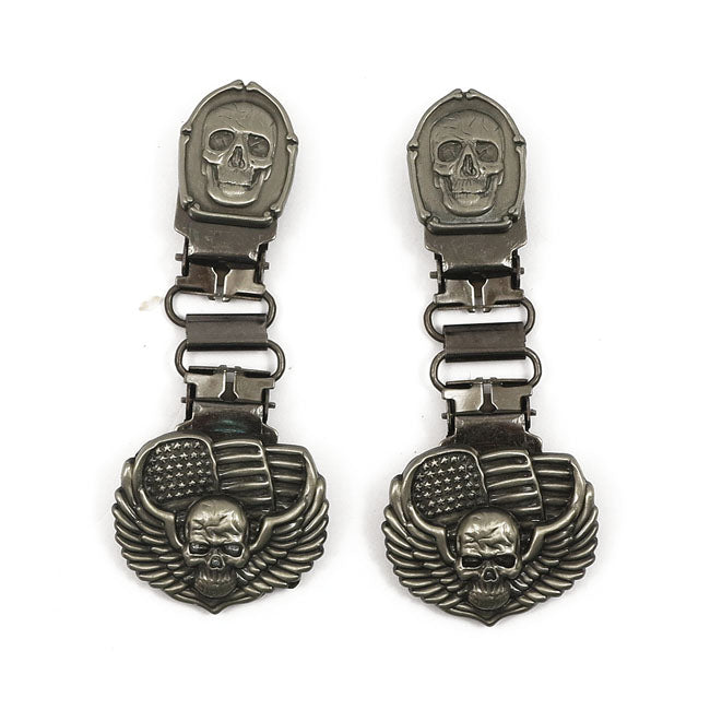 Ryder Clips Front Clips Bones / Skull For Stirrups / Strap / Engineer / Harness Boots