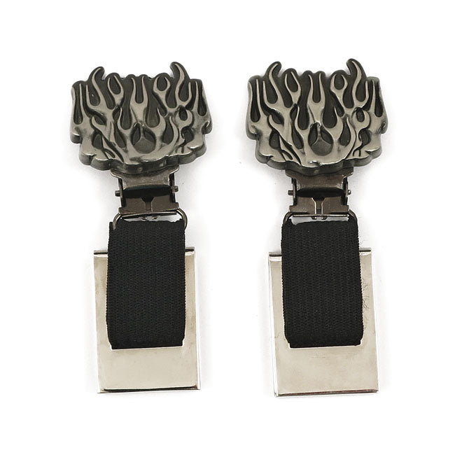Ryder Clips Front Clips Flames For Stirrups / Strap / Engineer / Harness Boots
