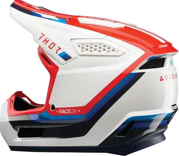 Thor Fleet Defy White / Red / Blue - FREE UK Shipping, FREE 365 Day Returns | Moto Central