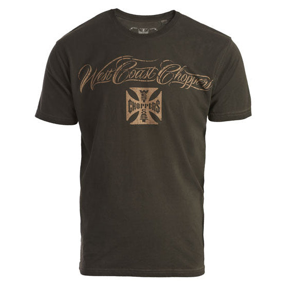 West Coast Choppers Eagle Crest T-Shirt Oil Dye Anthracite - primary product view