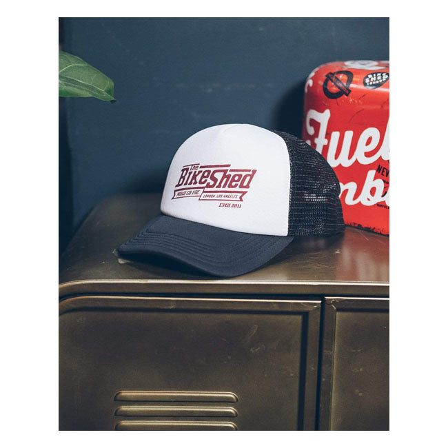 Bike Shed Steps Trucker Cap White
