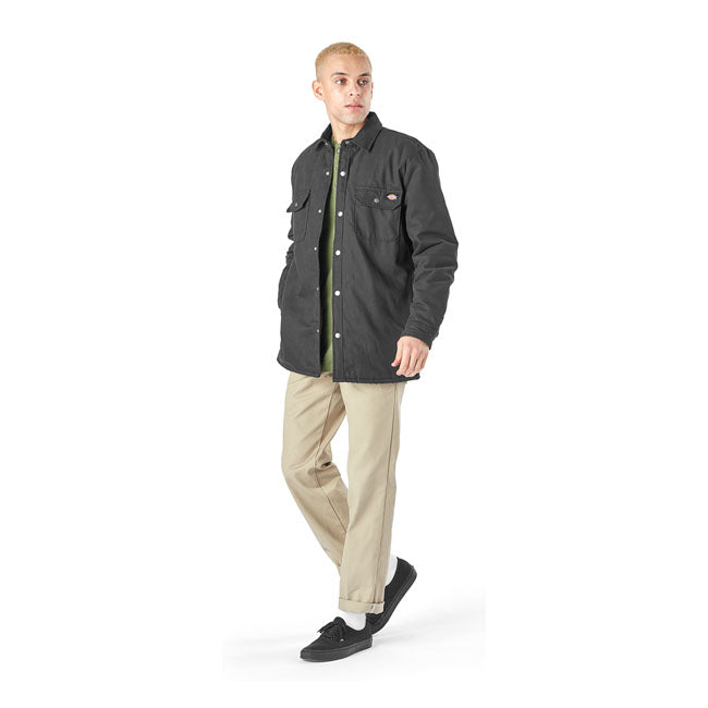 Dickies Duck Shirt Flannel Lined Jacket Black
