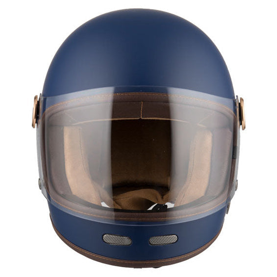 ByCity Roadster 2 Blue full-face motorcycle helmet, front view