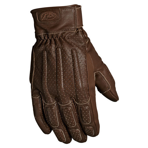Roland Sands Design Rourke Leather Gloves Tobacco - back-of-hand view