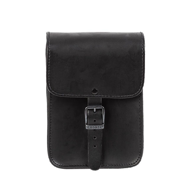 Ledrie Full Leather Sissy Bar Bag Black