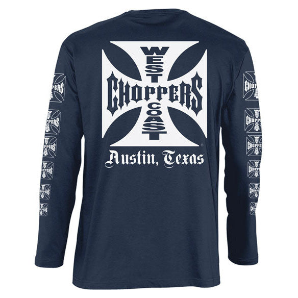 West Coast Choppers OG Logo ATX Long Sleeves T-Shirt Navy - alternate product view
