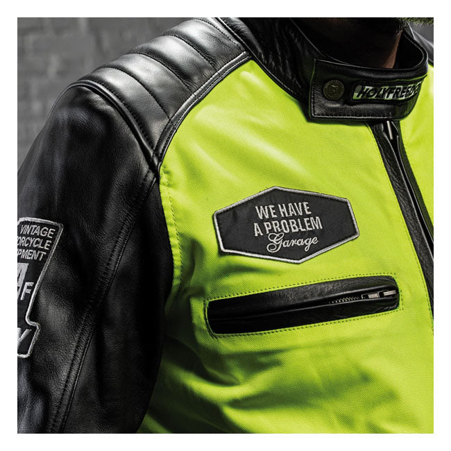 Holy Freedom Zero Vision Leather Jacket Black / Fluo Yellow