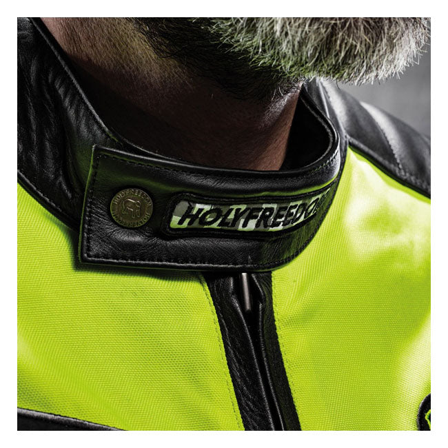 Holy Freedom Zero Vision Leather Jacket Black / Fluo Yellow