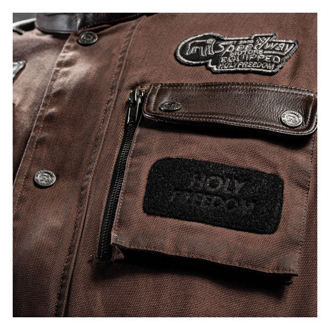Holy Freedom Quattro Wax Leather Jacket Brown