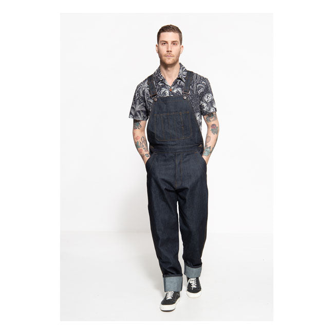 King Kerosin Dungaree Jeans Dark Blue