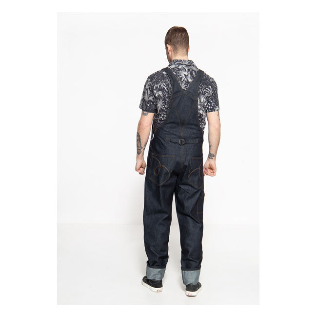 King Kerosin Dungaree Jeans Dark Blue