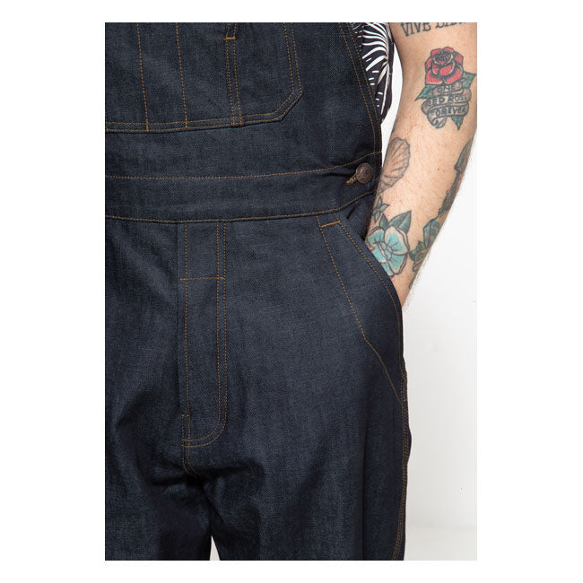 King Kerosin Dungaree Jeans Dark Blue