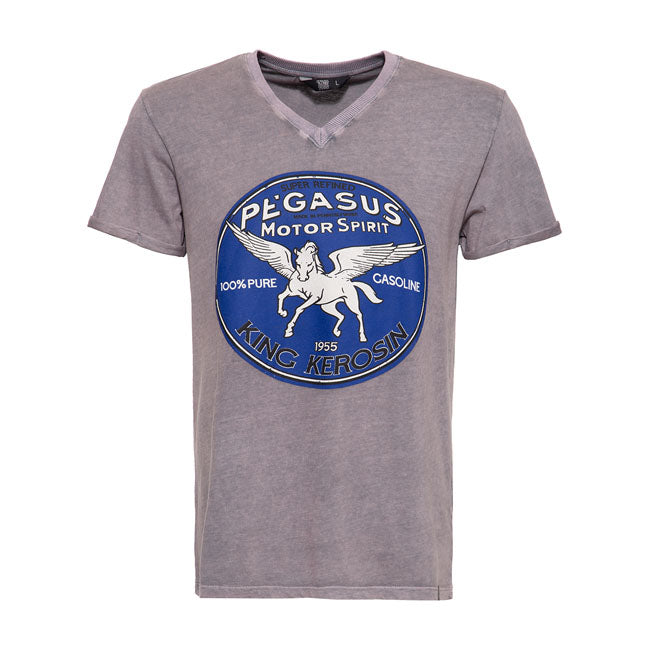King Kerosin Pegasus T-Shirt Washed Grey
