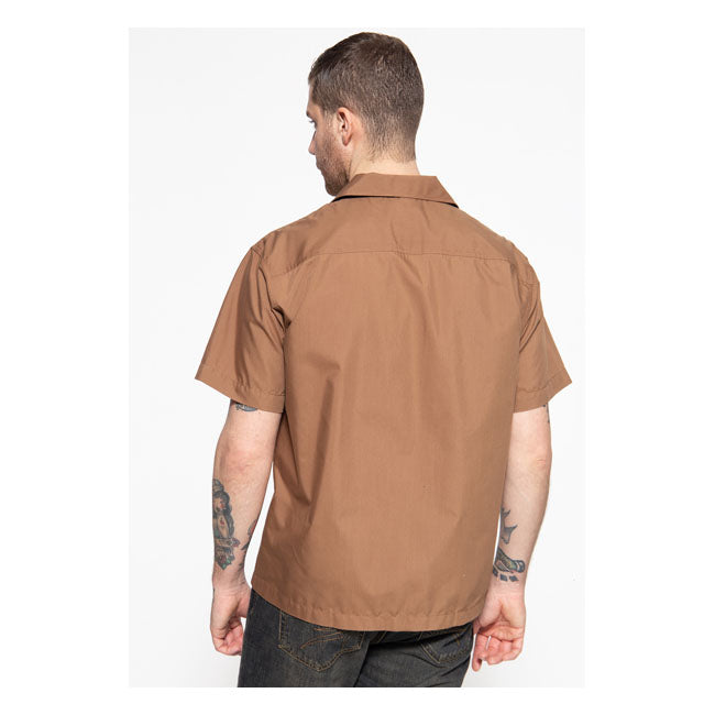 King Kerosin Pinstripes Cocktail Shirt Brown / Beige