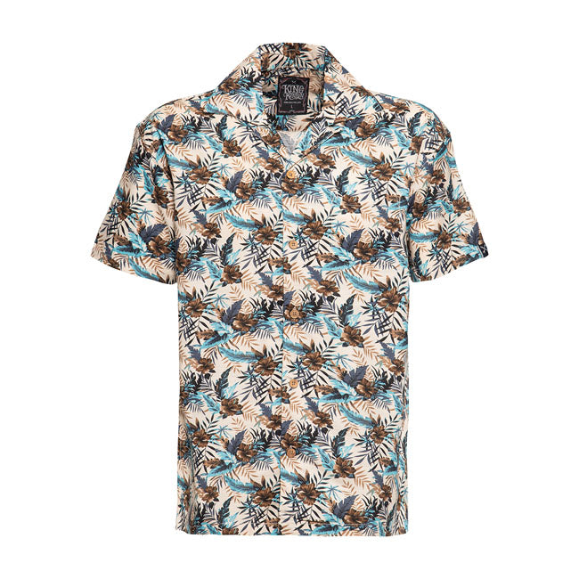 King Kerosin Tropical Summer Hawaii Shirt Beige