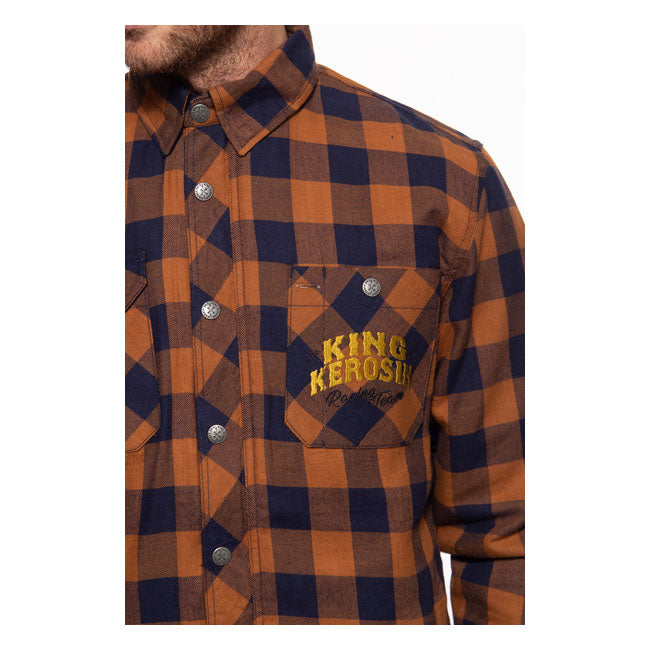 King Kerosin Speedway Kings Workwear Shirt Tabacco