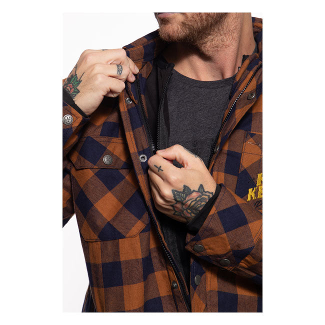 King Kerosin Speedway Kings Workwear Shirt Tabacco