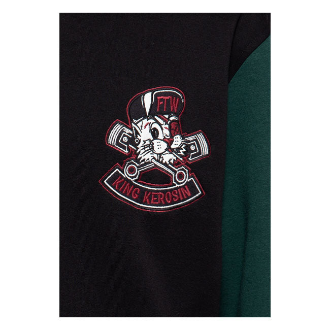 King Kerosin Street Cat College Jacket Black / Smoke Green