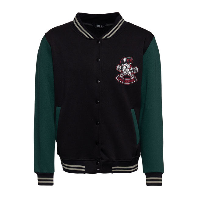 King Kerosin Street Cat College Jacket Black / Smoke Green
