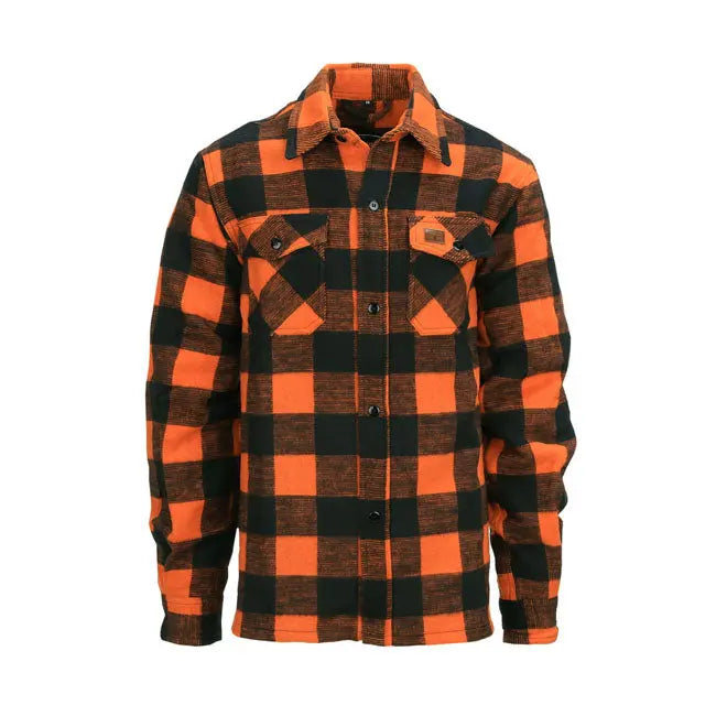 Motorcycle Storehouse Lumberjack Flannel Shirt Checkered Orange / Black  - FREE UK Shipping, FREE 365 Day Returns | Moto Central