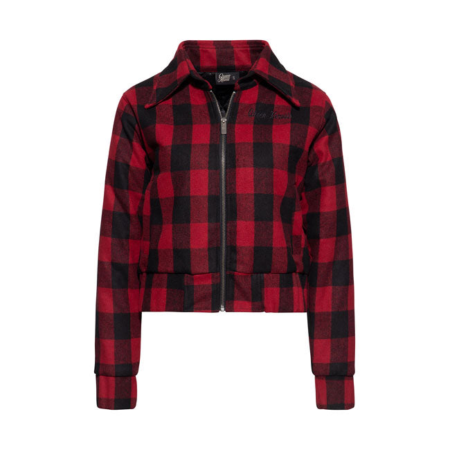 King Kerosin Queen Kerosin Wool Checkered Ladies Jacket Black / Red