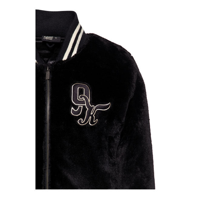 King Kerosin Queen Kerosin Fur College Lined Ladies Jacket Black