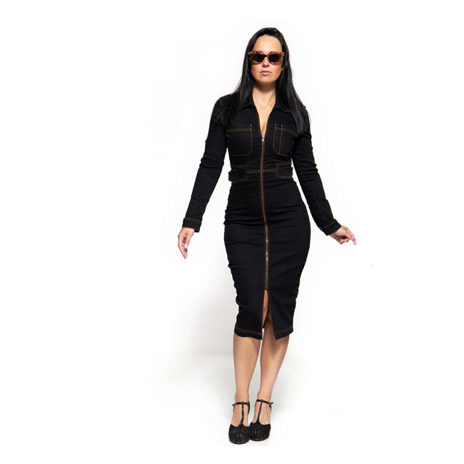 King Kerosin Queen Kerosin Motor Queen Pencil Ladies Dress Black