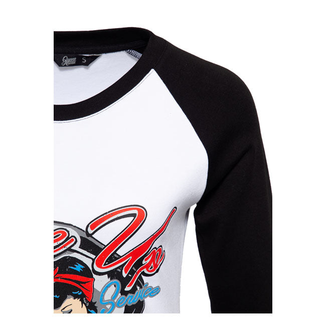 King Kerosin Queen Kerosin Tune Up Long Sleeves Ladies T-Shirt Black / White