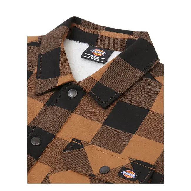 Dickies Sherpa Lined Sacramento Shirt Brown Duck  - FREE UK Shipping, FREE 365 Day Returns | Moto Central