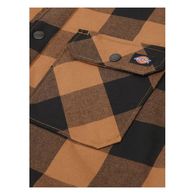 Dickies Sherpa Lined Sacramento Shirt Brown Duck  - FREE UK Shipping, FREE 365 Day Returns | Moto Central