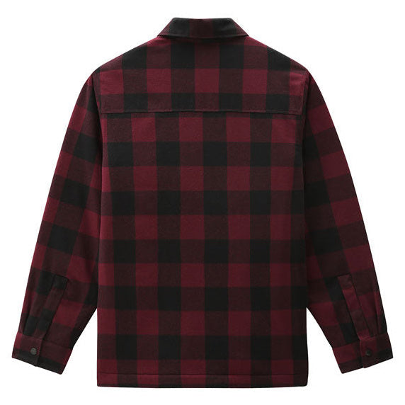 Dickies Sherpa Lined Sacramento Shirt Maroon - rear product view