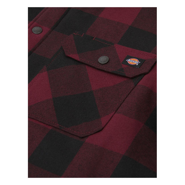 Dickies Sherpa Lined Sacramento Shirt Maroon