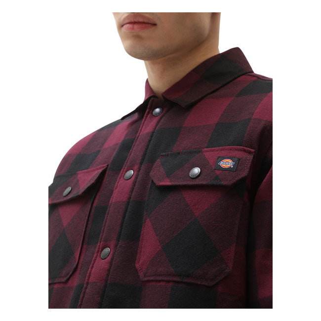 Dickies Sherpa Lined Sacramento Shirt Maroon
