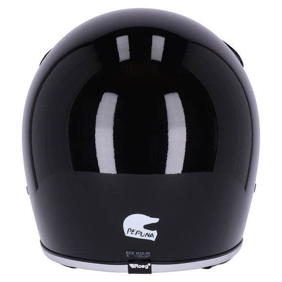Roeg Peruna 2.0 Midnight Metallic Black adventure motorcycle helmet, rear view