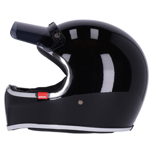 Roeg Peruna 2.0 Midnight Metallic Black adventure motorcycle helmet, left-side view