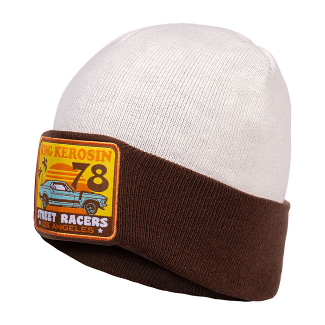 King Kerosin Street Racers Beanie Brown / White