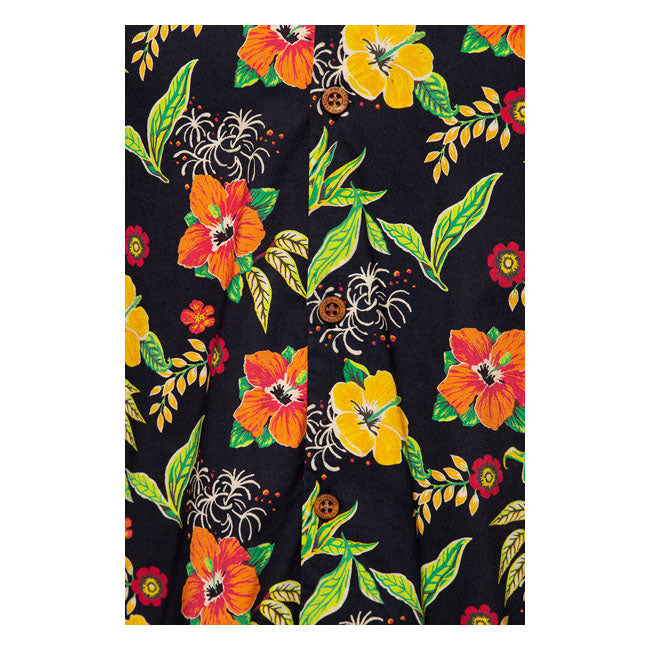 King Kerosin Hibiscus AOP Shirt Black