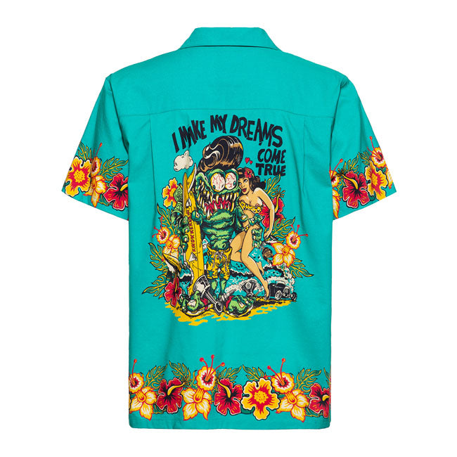 King Kerosin Make My Dreams AOP Fun Shirt Sky Blue