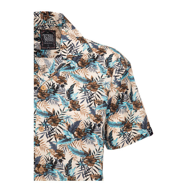 King Kerosin Hawaii AOP Shirt Beige / Multicolor