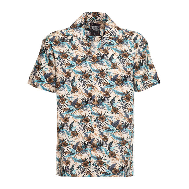 King Kerosin Hawaii AOP Shirt Beige / Multicolor