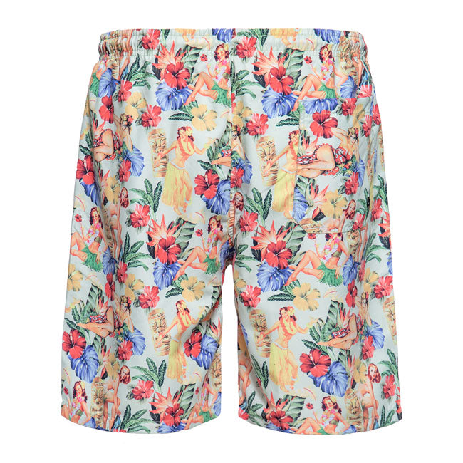 King Kerosin Flower Bath AOP Shorts Warm Sand