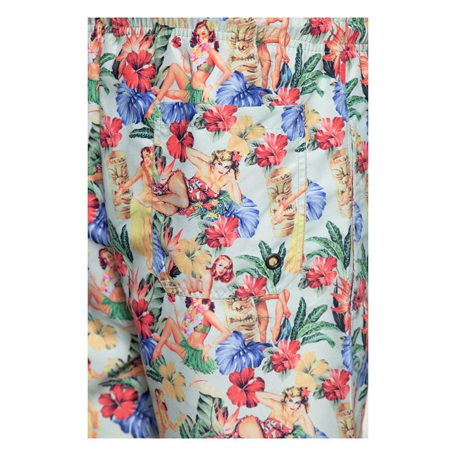 King Kerosin Flower Bath AOP Shorts Warm Sand