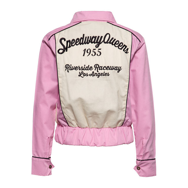 King Kerosin Queen Kerosin Speedway Queens Ladies Jacket Old Pink / White