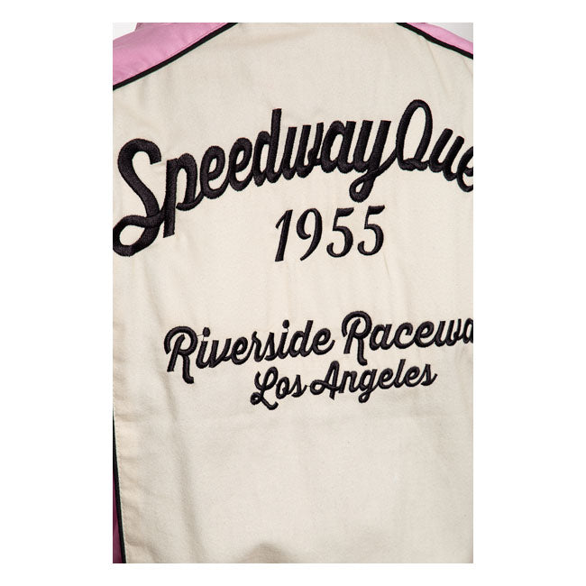 King Kerosin Queen Kerosin Speedway Queens Ladies Jacket Old Pink / White
