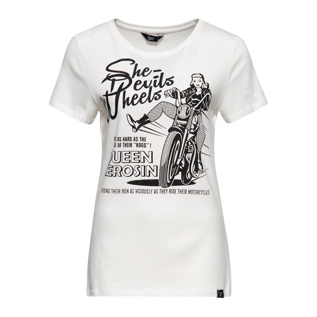 King Kerosin Queen Kerosin Happy Wife Ladies T-Shirt Off White