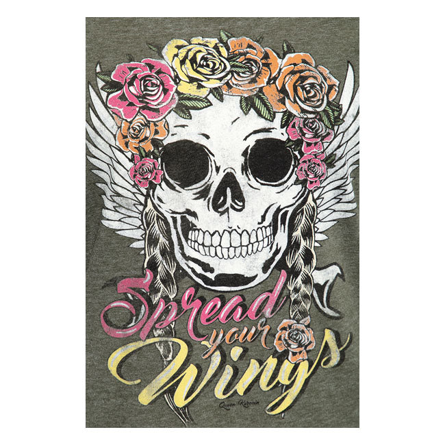 King Kerosin Queen Kerosin Spread Your Wings Ladies Shirt Olive