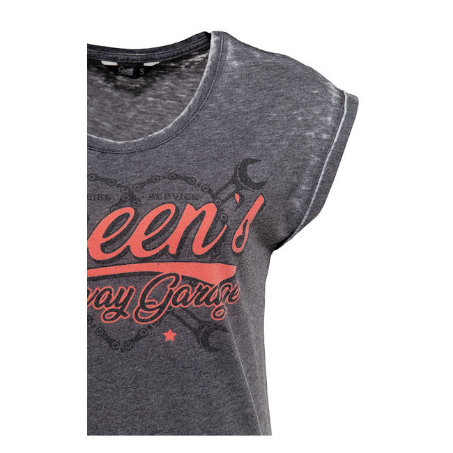 King Kerosin Queen Kerosin Queens Speedway Garage Ladies Shirt Anthracite