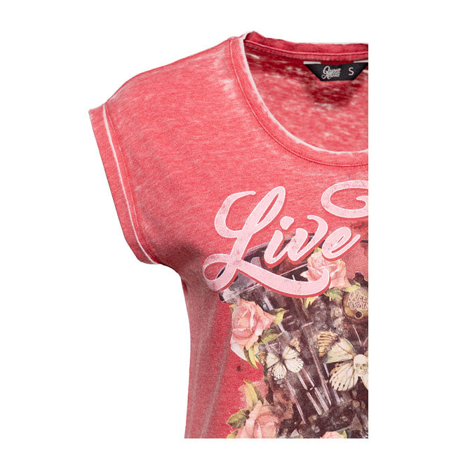 King Kerosin Queen Kerosin Ride To Live Ladies Shirt Red